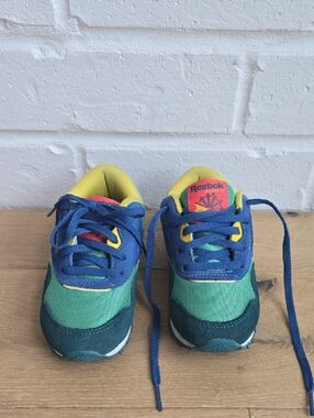 Reebok Kids Blue, Green & Yellow Lace-Up Sneakers